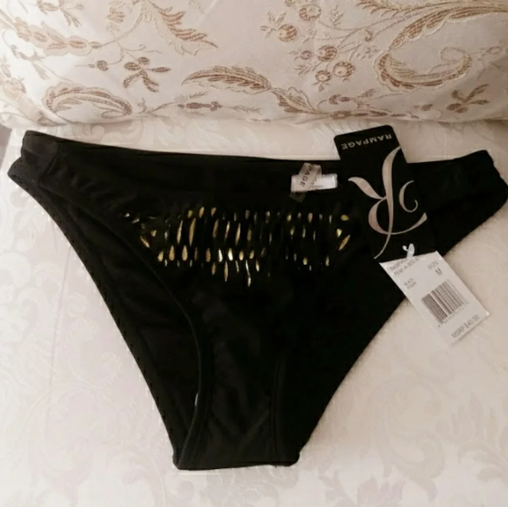 NWT*Rampage 2-pc Black bikini w/metallic accents* sz M